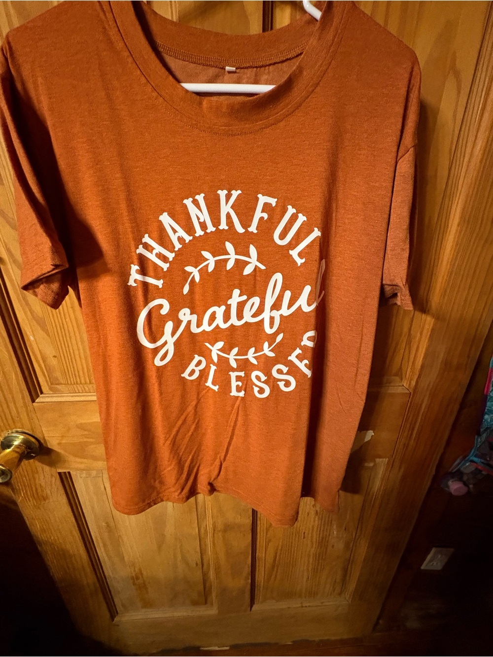 Thankful Grateful Blessed Women's Tee - Rust Orange